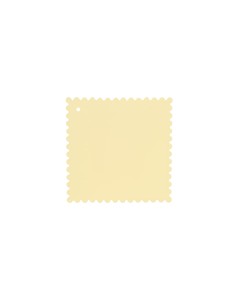 Baza pojedyncza Kwadrat z falbanką i dziurką, kremowy, 16,5 x 16,5cm (stary odcień)