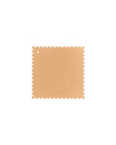 Baza pojedyncza Kwadrat z falbanką i dziurką, kraft, 16,5 x 16,5cm